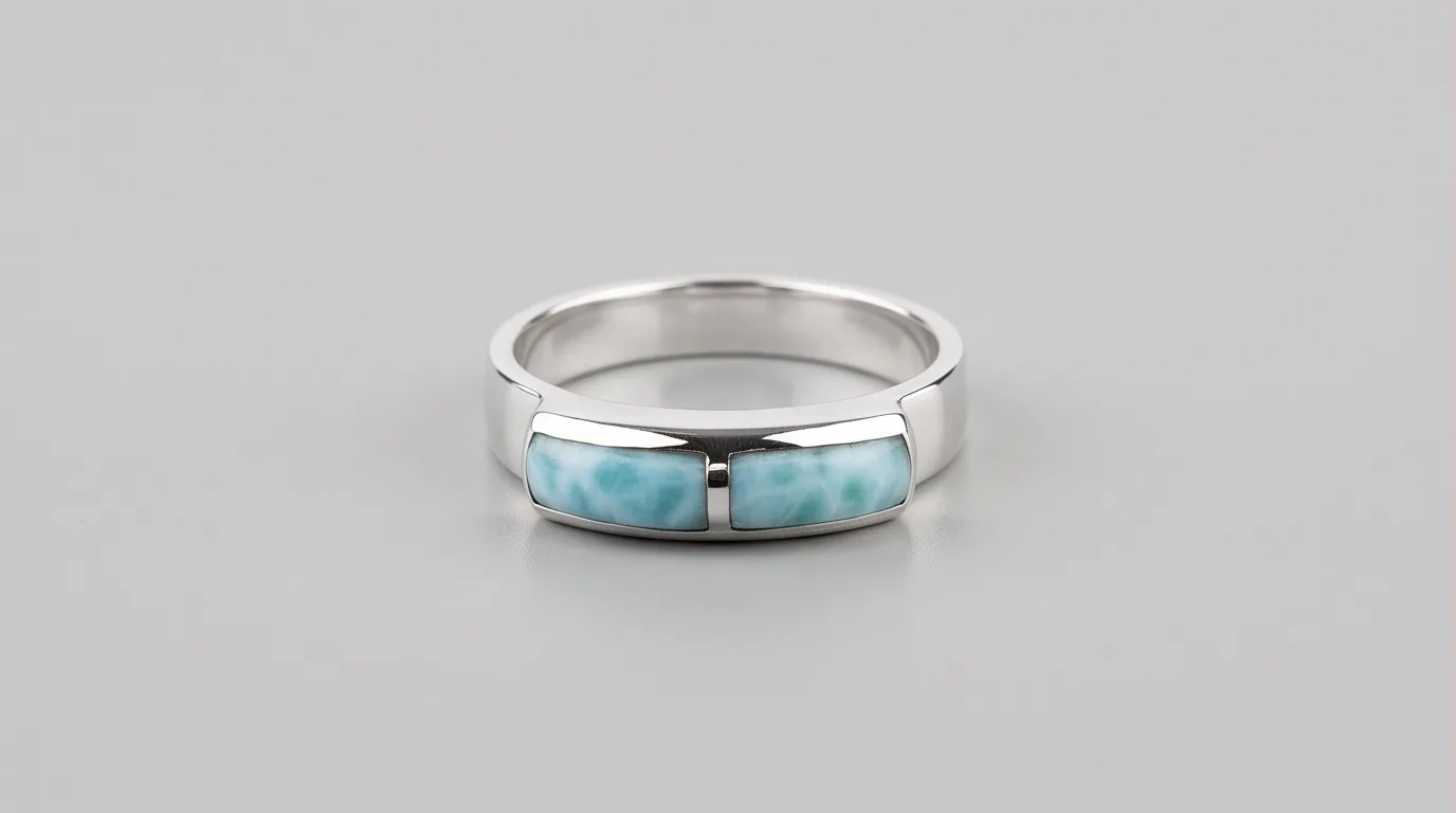 Band with Three Larimar Inlays