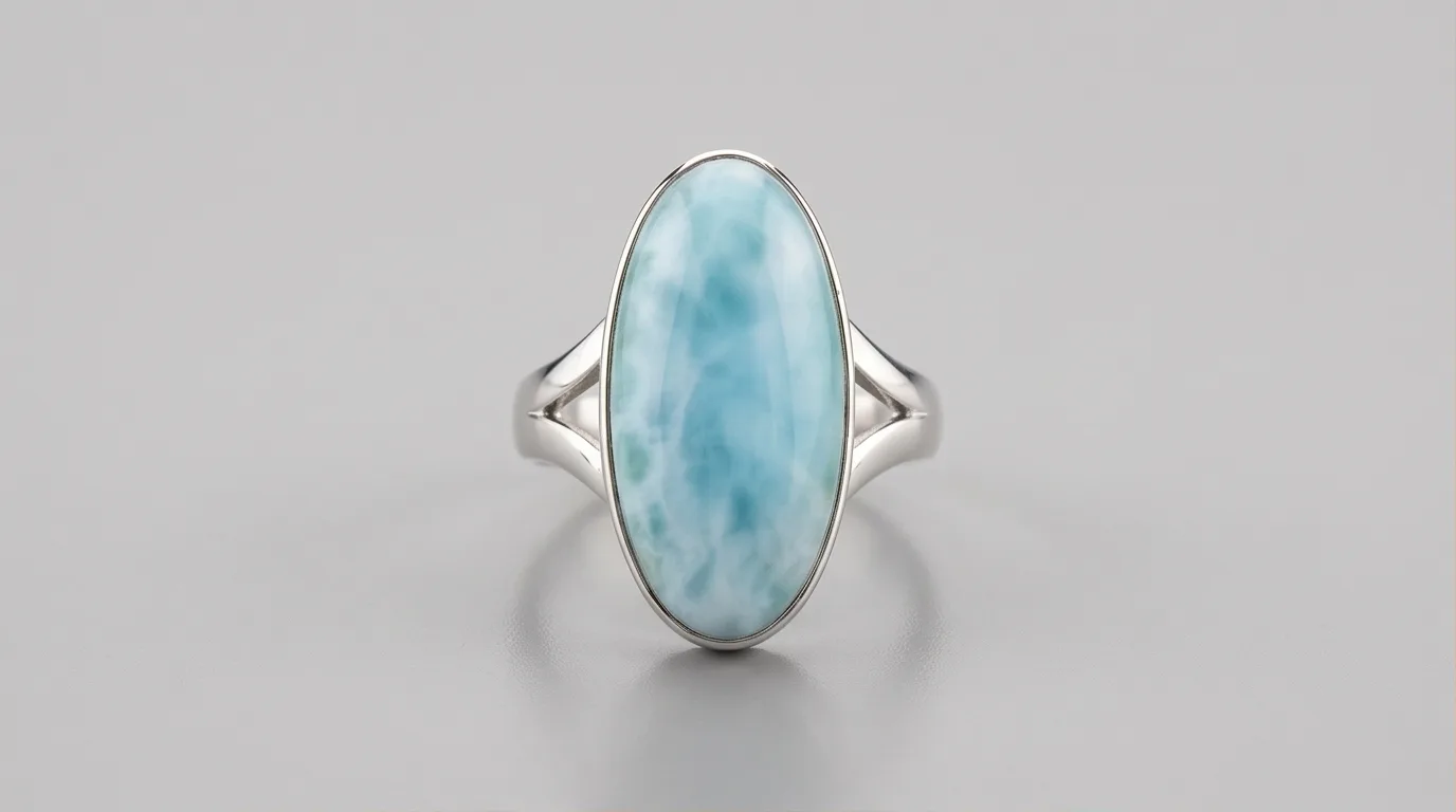 Statement Marquise Navette Larimar Ring