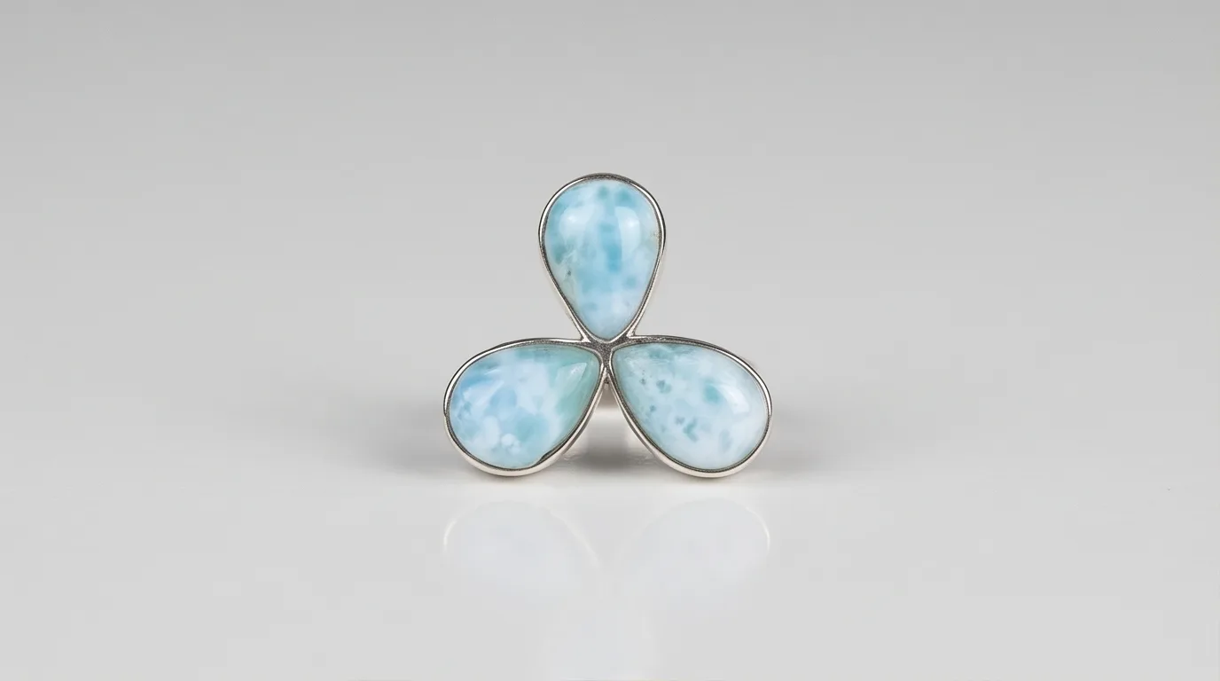 Three-Drop Clover Larimar Ring