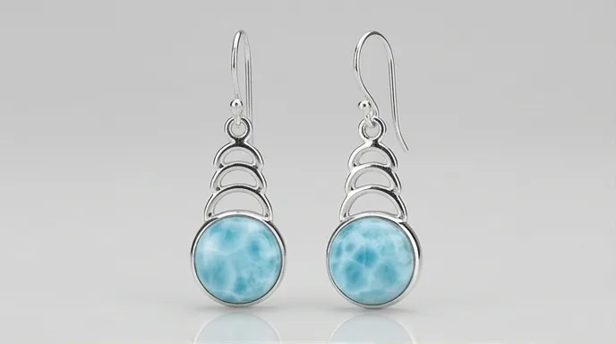 Round Solitaire Larimar Stud Earrings