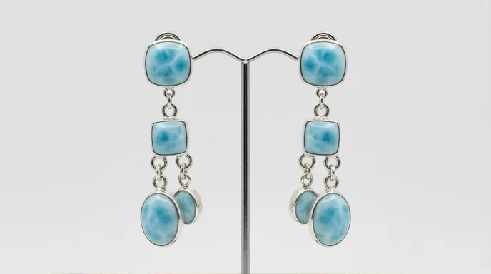 Chandelier Waterfall Larimar Dangle Earrings