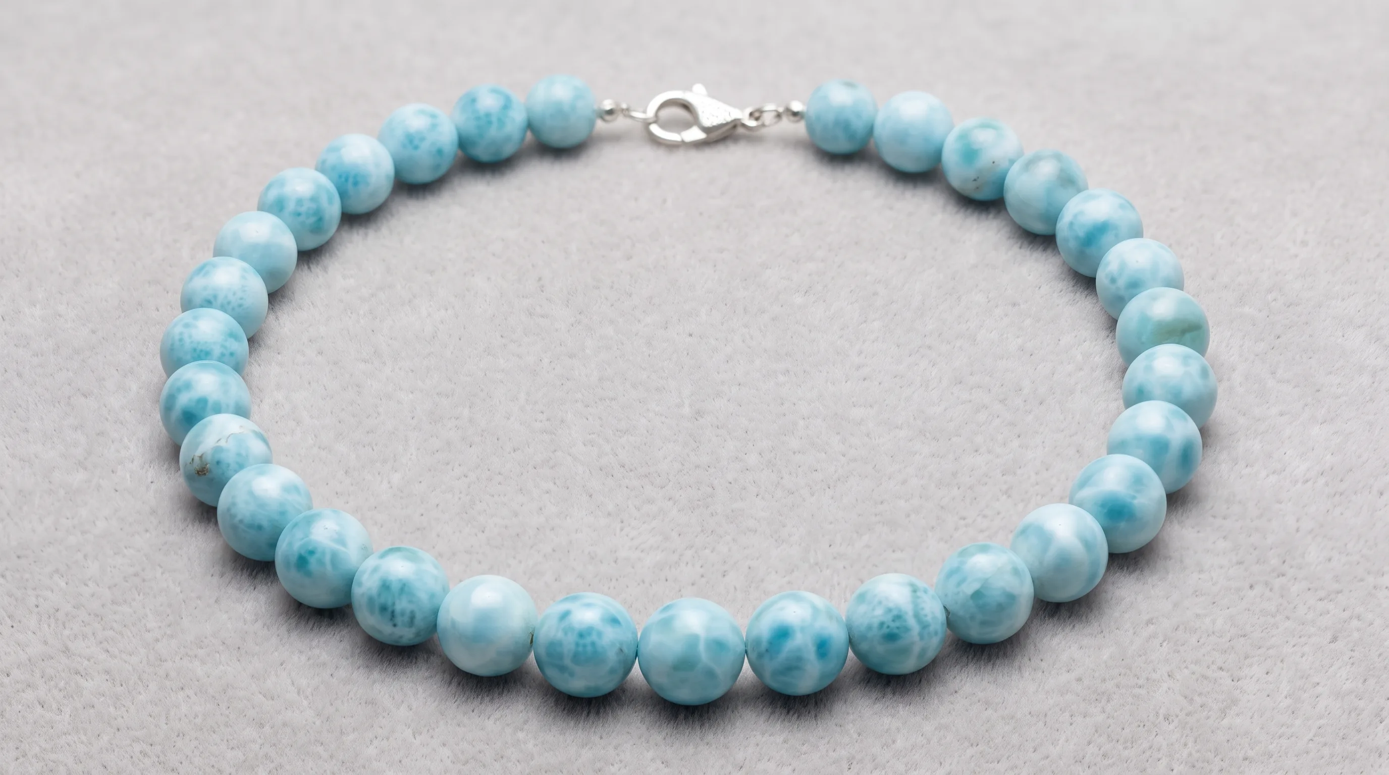 Beaded Spheres Larimar Necklace