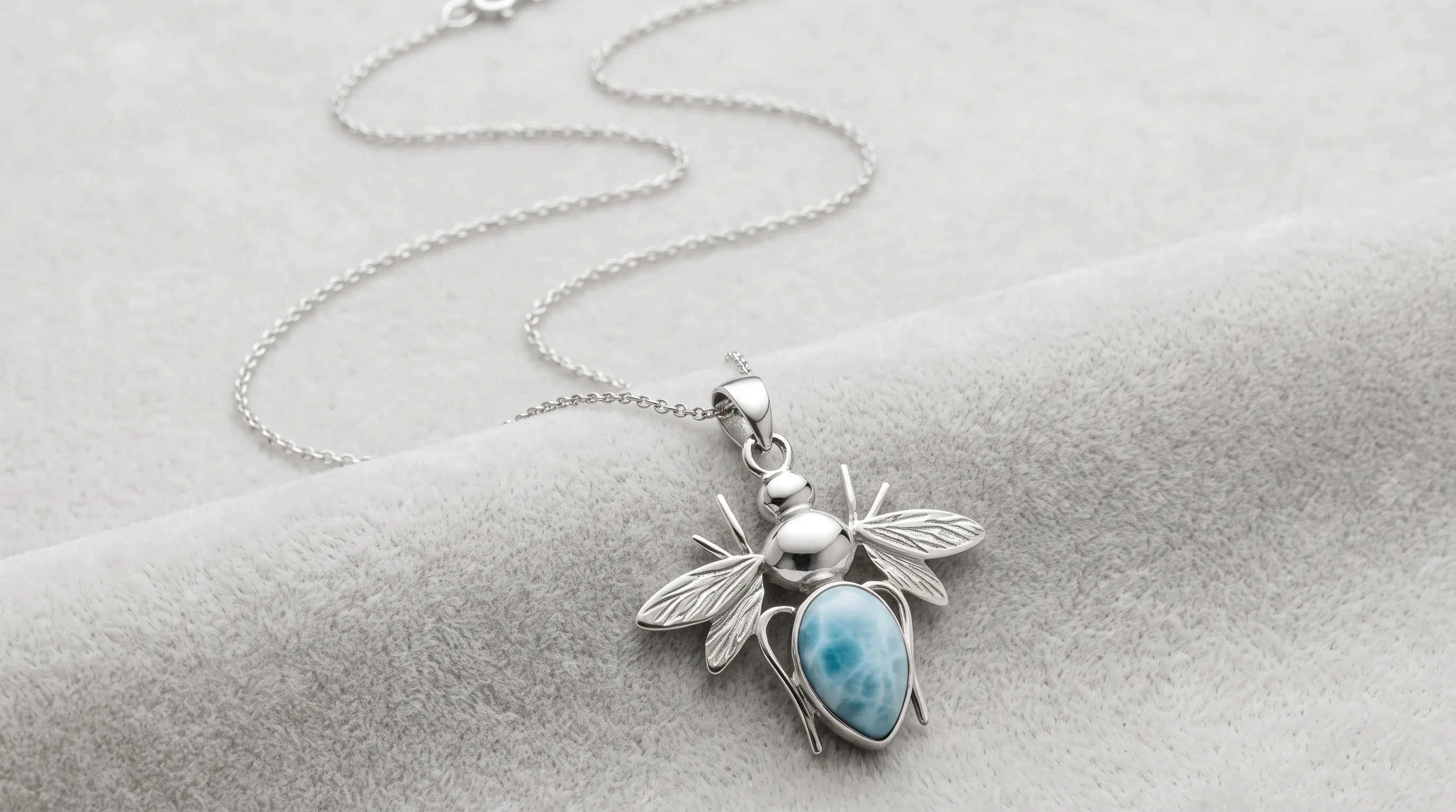 Bee Pendant Larimar Necklace