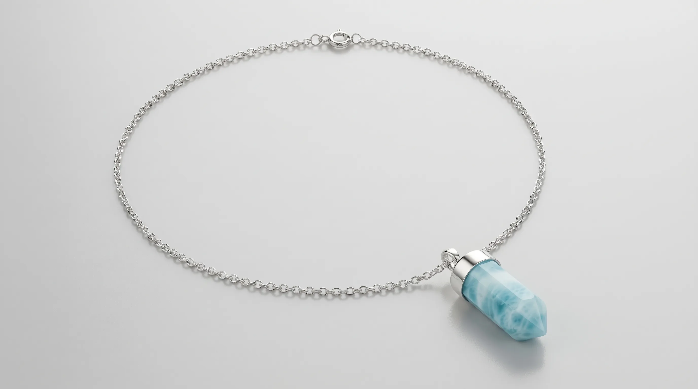Bullet Pendant Larimar Necklace