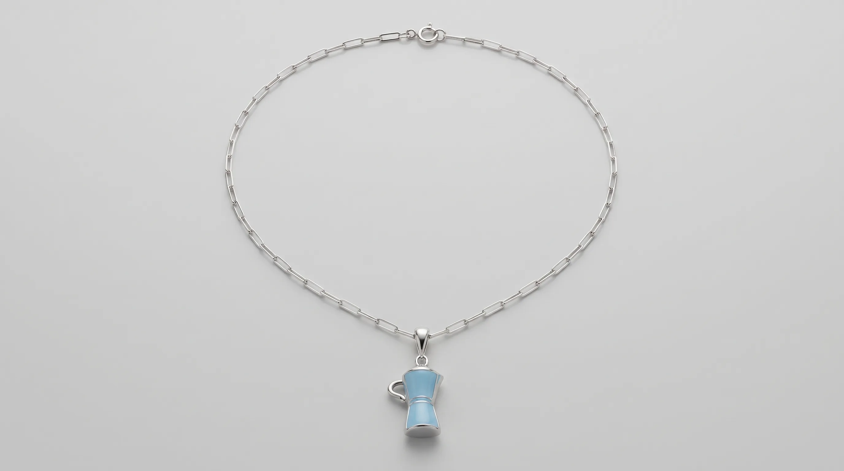 Coffee Pot Pendant Larimar Necklace