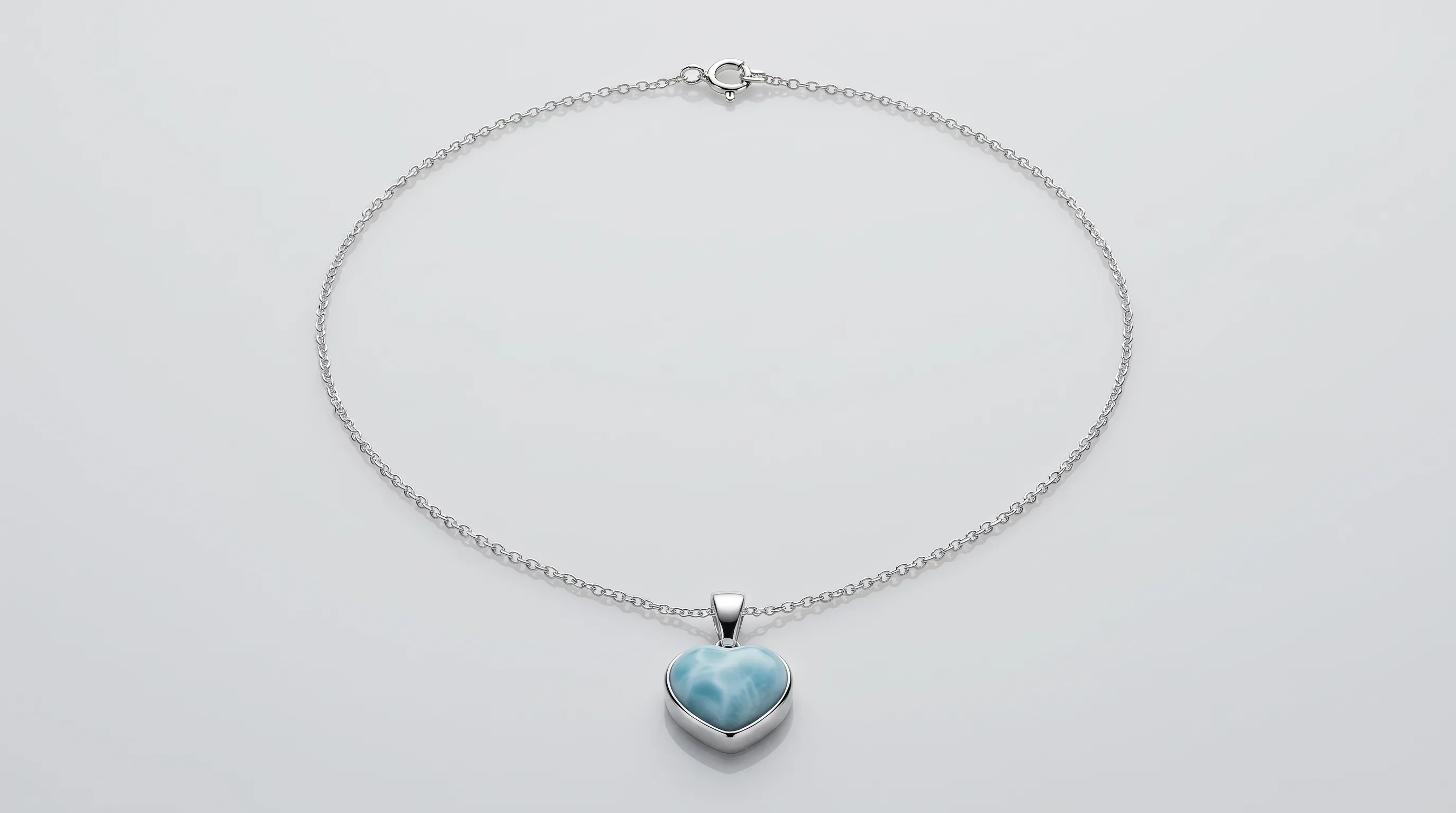 Heart Pendant Larimar Necklace
