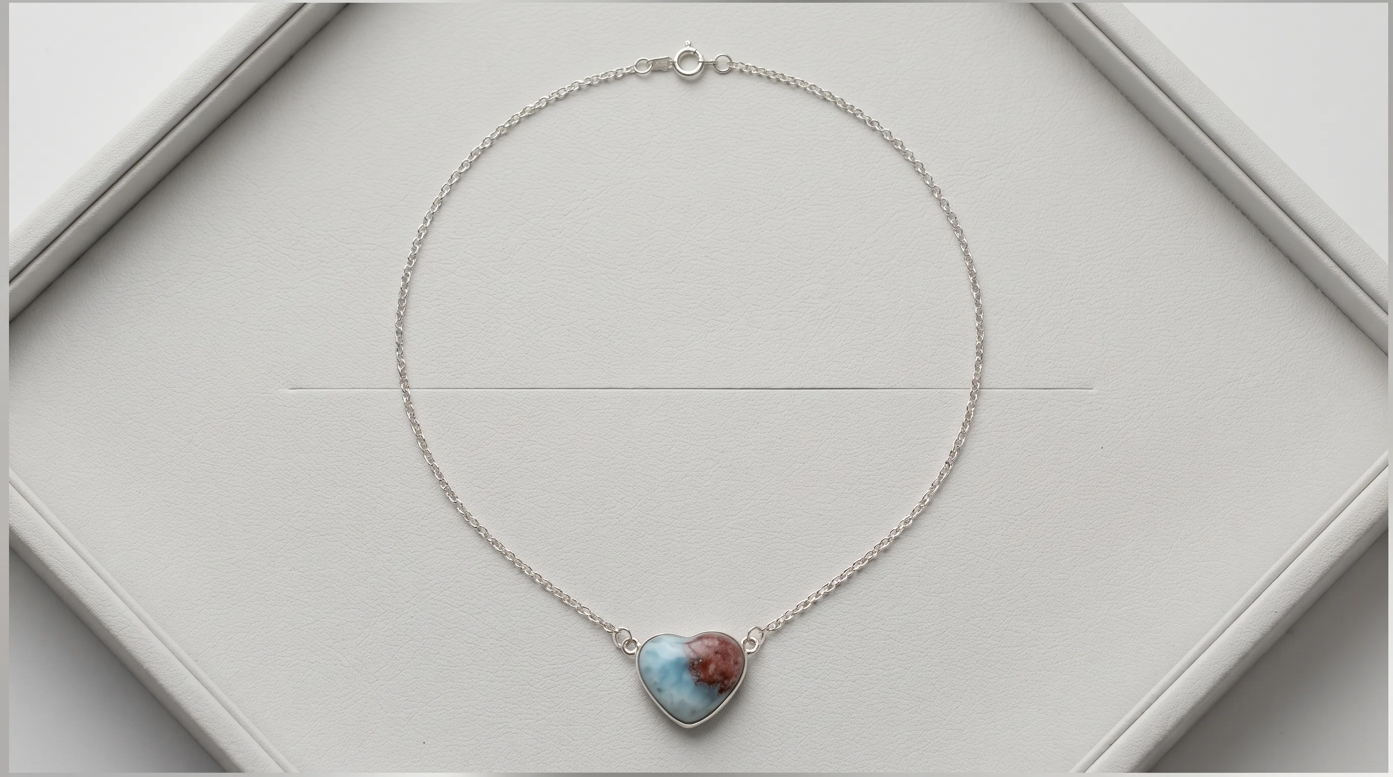 Heart Pendant Larimar Matrix Necklace