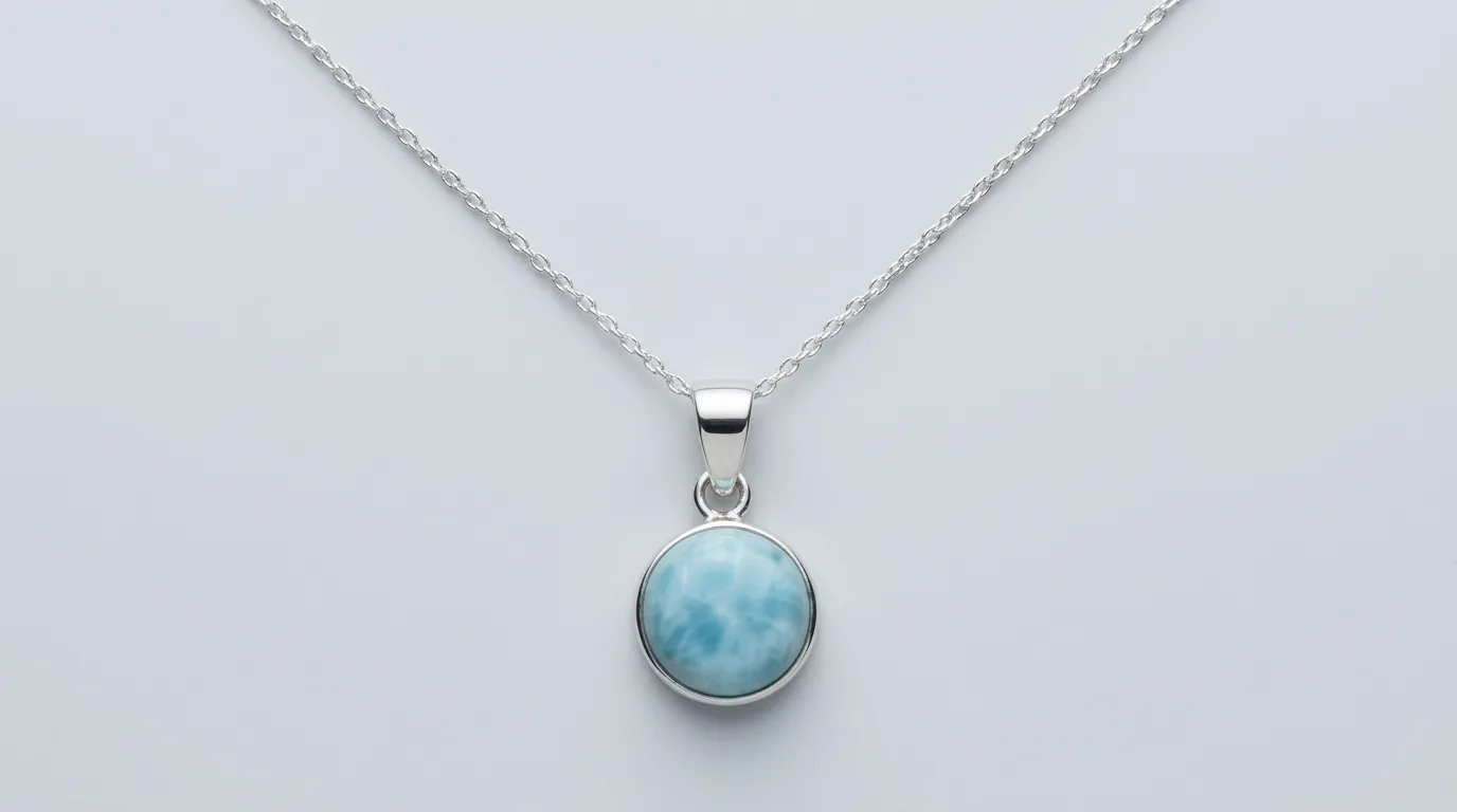 Solitaire Sphere Pendant Larimar Necklace