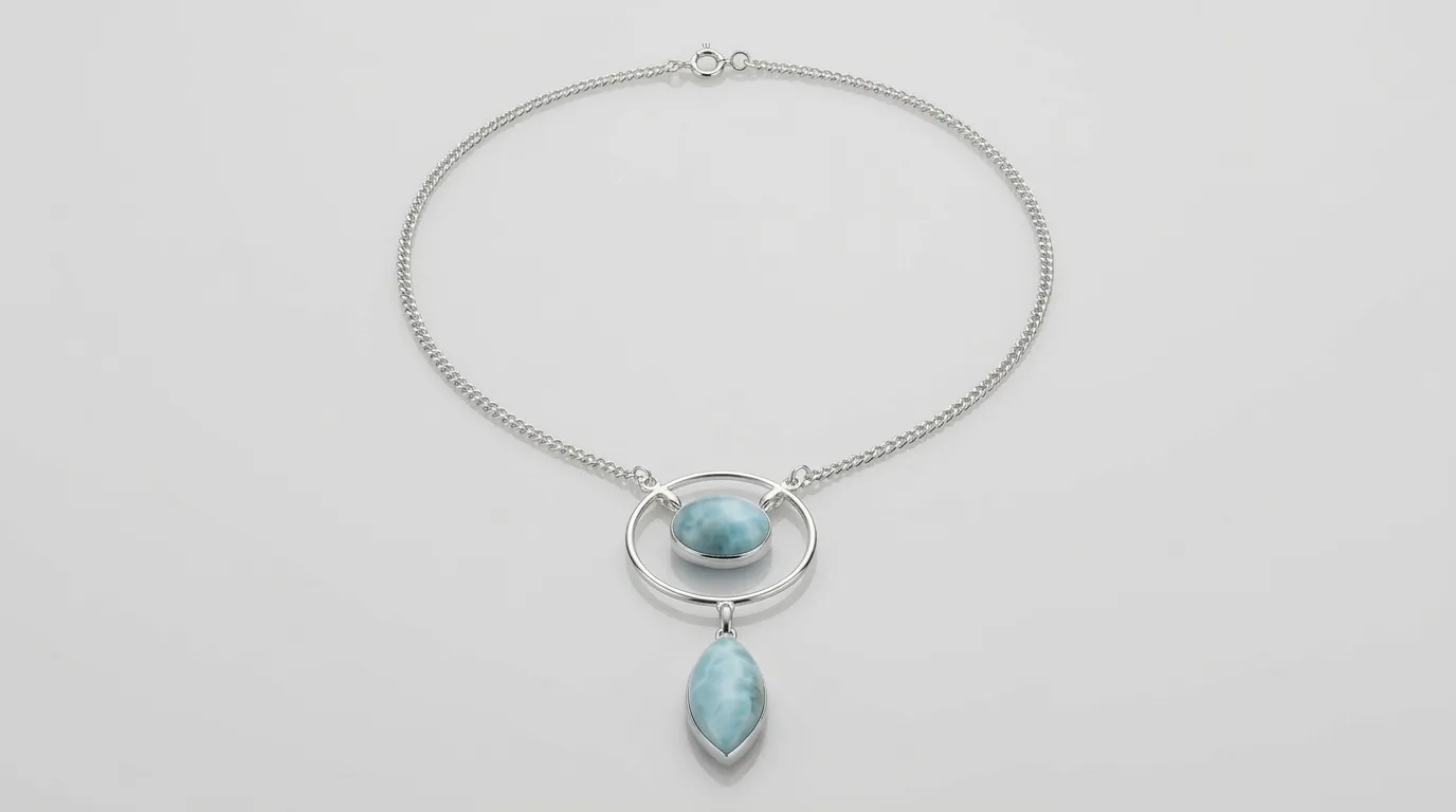 DobleDije Circulo Marquesa Larimar Necklace